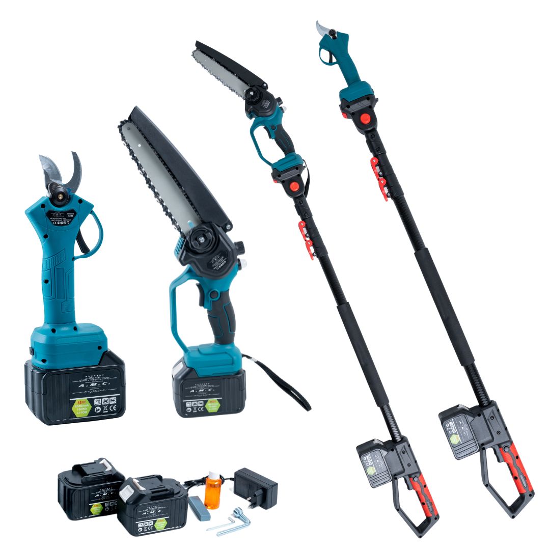 Kit Professionale Forbice da Potatura Motosega 8 Pollici con asta Telescopica