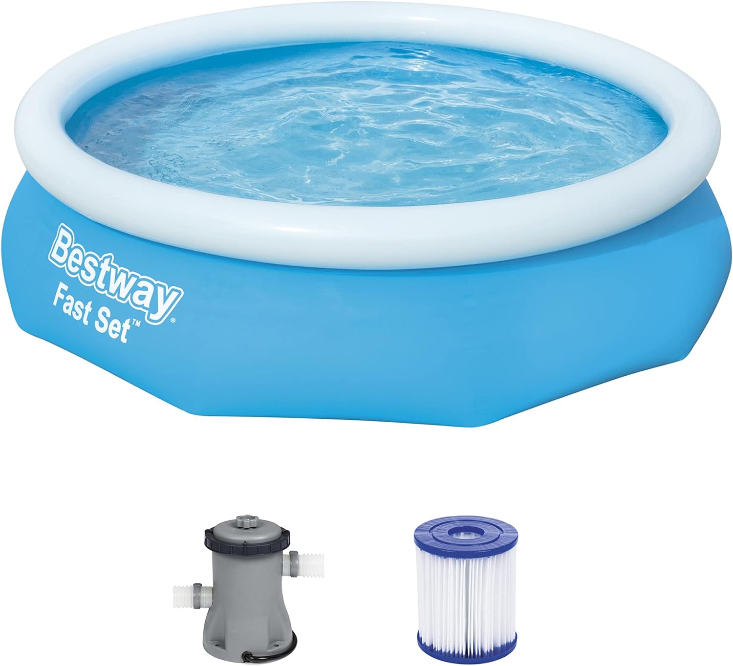 BESTWAY Fast Set piscina con pompa filtrante, Blu, 305 x 76 cm