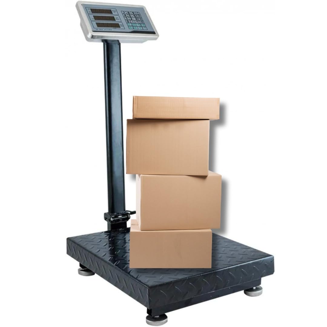 AMC Bilancia Digitale Elettronica Professionale 300 Kg Con Display bilancia industriale ricaricabile per utilizzarla in Negozio, Casa, Azienda o Attività ambulante